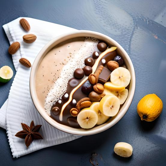 chocolate, Peanut Butter and Banana Smoothie Bowl