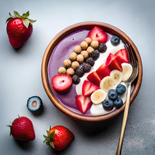 Fresh Dragonfruit Strawberry Acai Bowl