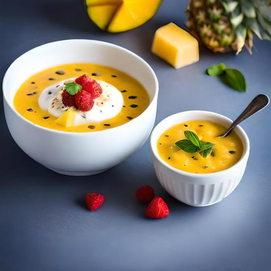 Tropical Mango and Pineapple Smoothie Bowl