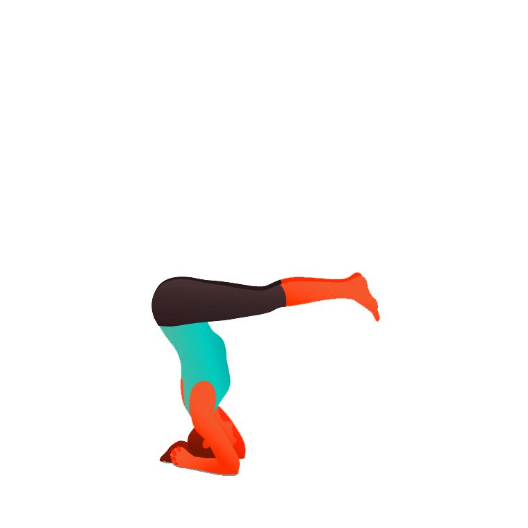 Urdhva Dandasana - Supported Headstand with Legs Halfway Down